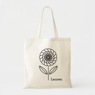 Einfache Blumen-kundenspezifische personalisierte Tragetasche