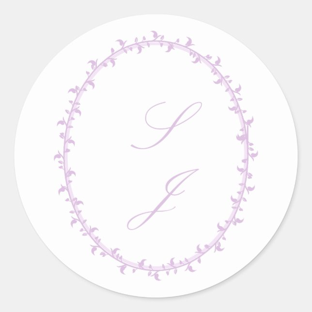 Einfache Blumen-Lavendelhochzeit Runder Aufkleber (Vorderseite)
