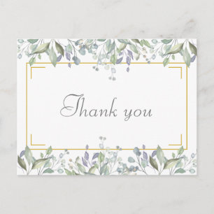 Einfache Blumen-Script-Dankeschön für Unternehmen Postkarte