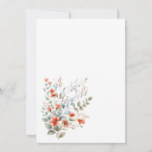 Einfache Blumen und Noten Blanko Einladung