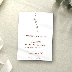 Einfache Blumenblätter 2023 Hochzeitstrend Einladung