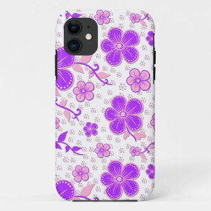 Einfache Blumenfarbe Lila und rosa drucken Case-Mate iPhone Hülle