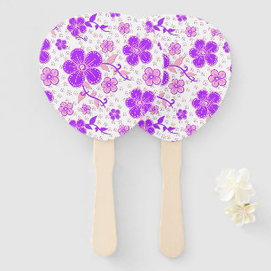 Einfache Blumenfarbe Lila und rosa drucken Fächer