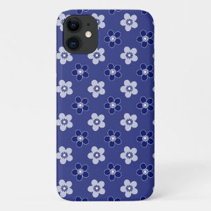 einfache blumenfeste blaue Muster Retro kleine Blu Case-Mate iPhone Hülle