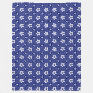 einfache blumenfeste blaue Muster Retro kleine Blu Fleecedecke