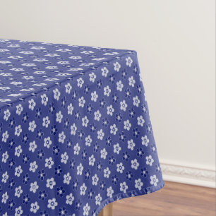 einfache blumenfeste blaue Muster Retro kleine Blu Tischdecke