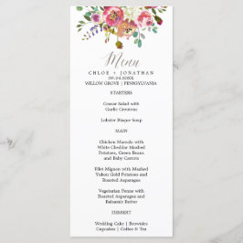 Einfache Blumenkarte Bouquet Wedding Menu Card Menükarte
