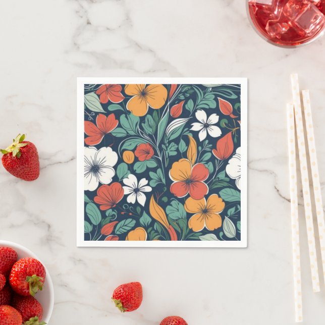 Einfache Blumenmuster Serviette (Beispiel)