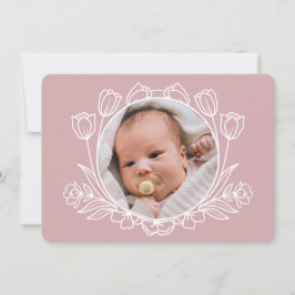 Einfache Blumenrosa Taufe Dankeschön Karte