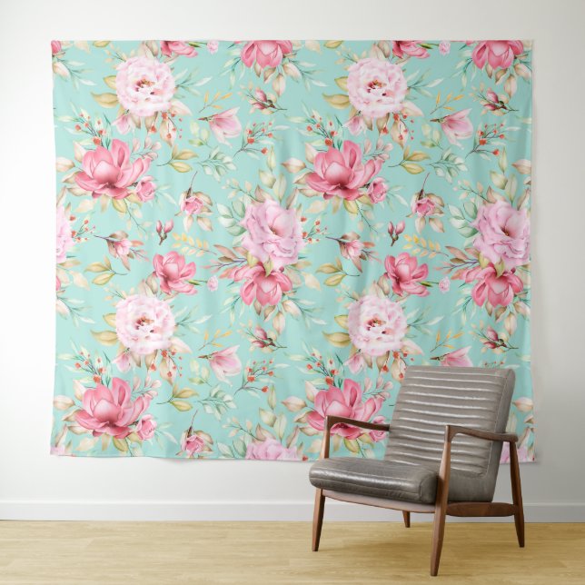 Einfache Blumenstickerei Wandteppich (Beispiel (Horizontal))