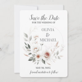 Einfache Blush-Blues-Hochzeit Speichern Sie die Da Save The Date