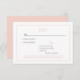 Einfache Blush Moderne Schriftart Hochzeit RSVP-Ka RSVP Karte