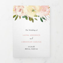 Einfache Blush Pink Floral Elegante Hochzeit