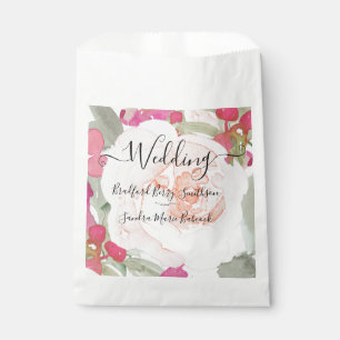 Einfache Blush Pink Fushia Blumenzettel Geschenktütchen