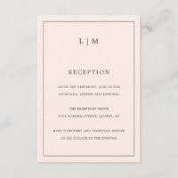 Einfache Blush Pink Monogram Elegante Hochzeit