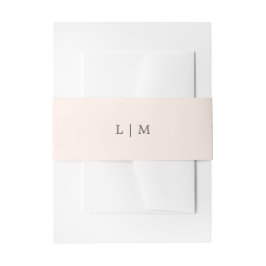Einfache Blush Pink Monogram Elegante Hochzeit Einladungsbanderole