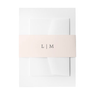 Einfache Blush Pink Monogram Elegante Hochzeit Einladungsbanderole