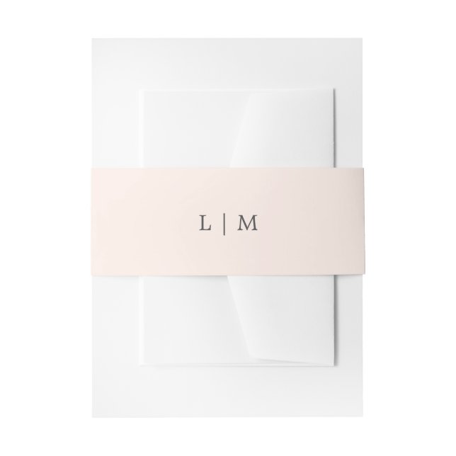 Einfache Blush Pink Monogram Elegante Hochzeit Einladungsbanderole (Vorderseite Beispiel)
