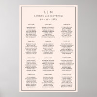 Einfache Blush Pink Monogram Elegante Hochzeit