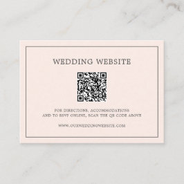 Einfache Blush Pink Monogram QR Code Elegante Hoch Begleitkarte