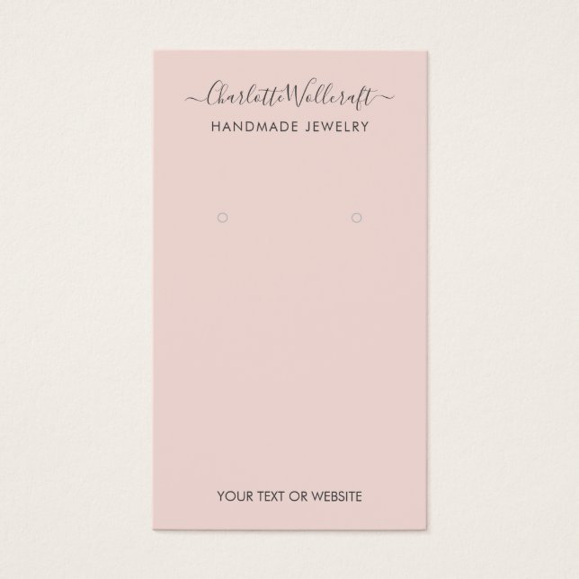Einfache Blush-Pink-Script-Erd-Grafikkarte (Vorderseite)