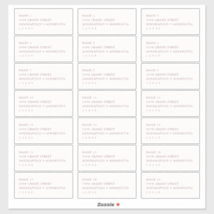 Einfache Blush- und Burgundy-Gästelabels Aufkleber