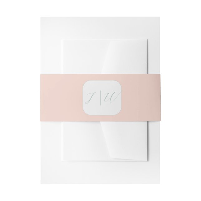 Einfache Blüte | Sage Modern 2 Wedding Einladungsbanderole (Vorderseite Beispiel)