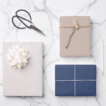 Einfache Blütenblende Rose Navy Blue Solid Color 3 Geschenkpapier Set<br><div class="desc">Einfaches Set aus drei Packpapierblättern in einer modernen,  soliden Mischung aus Schwarz,  blasser Rose und marineblauen Farbtönen.</div>