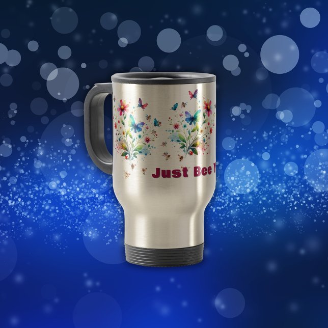 Einfache Blütenfarben-Monogram Reisebecher (Von Creator hochgeladen)