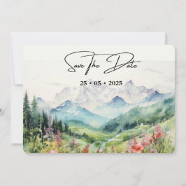 Einfache Blütenwand horizontal Save The Date