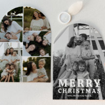 Einfache Bogen-Foto-Weihnachtskarten
