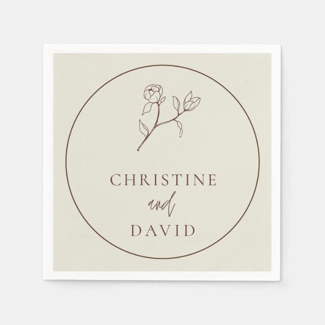 Einfache Bohemische Hochzeitsbeige Napkins Serviette (Vorderseite)