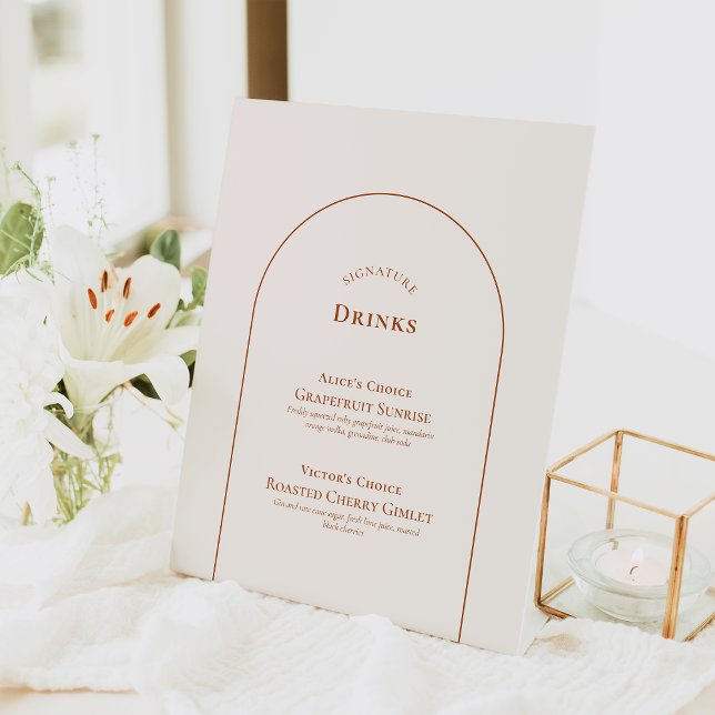 Einfache Boho Arch Elfenbein Hochzeit Signature Dr Sockelschild (Von Creator hochgeladen)