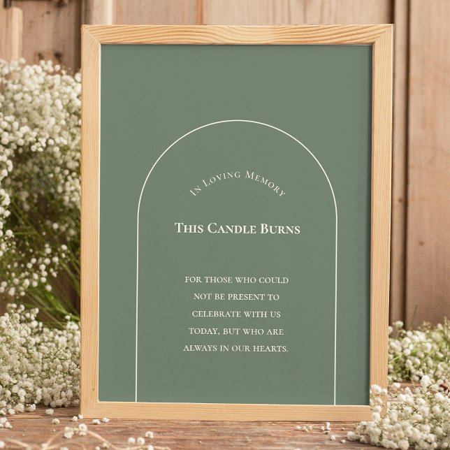Einfache Boho Arch Sage Green diese Kerze Burns Poster (Von Creator hochgeladen)