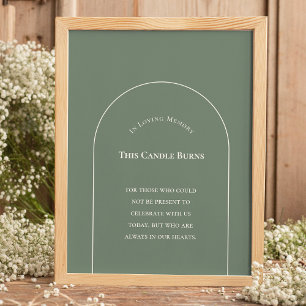 Einfache Boho Arch Sage Green diese Kerze Burns Poster