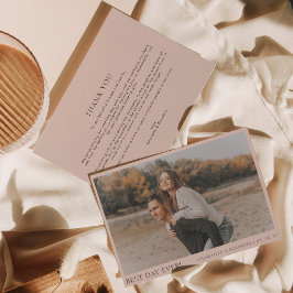 Einfache Boho Beige Foto Best Day Ever Wedding Dankeskarte