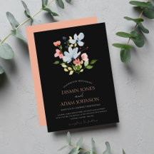Einfache Boho Black and Pink Floral Wedding