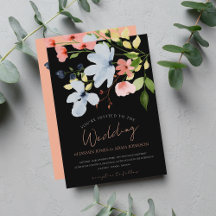 Einfache Boho Black and Pink Floral Wedding