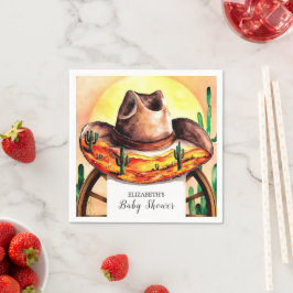 Einfache Boho Boot Cowboy Baby-Dusche Serviette