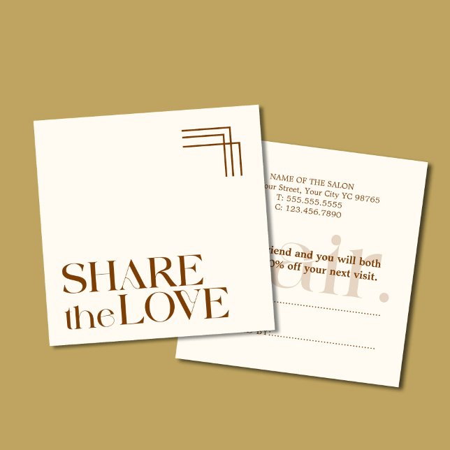 Einfache Boho Brown-Referenzkarte für Elegant Empfehlungskarte (Von Creator hochgeladen)