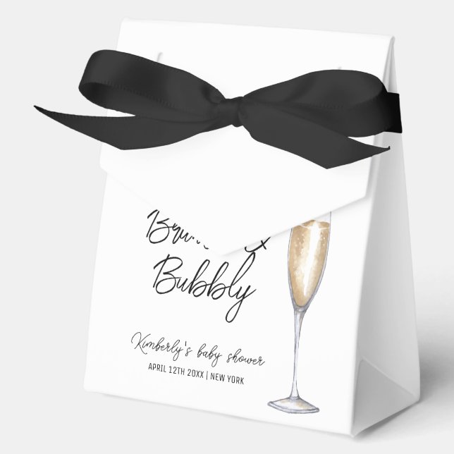 Einfache Boho Champagne Brunch Bubbly Baby Dusche Geschenkschachtel (Vorderseite)