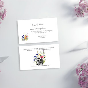 Einfache Boho-Chic-Wildblumen-Hochzeitswebsite Begleitkarte