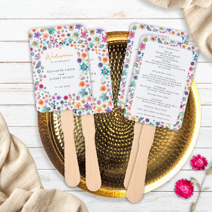 Einfache Boho-Chic-Wildblumengartenhochzeit Fächer