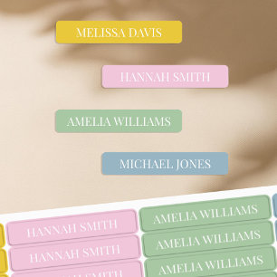 Einfache Boho Color Kids Waterproof Name Labels Etiketten