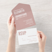 Einfache Boho Dusty Rose Typografie Hochzeit