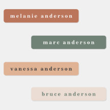 Einfache Boho farbenfrohe, wasserdichte Namensschi