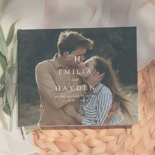 Einfache Boho-Minimalist-Foto-Hochzeit Gästebuch