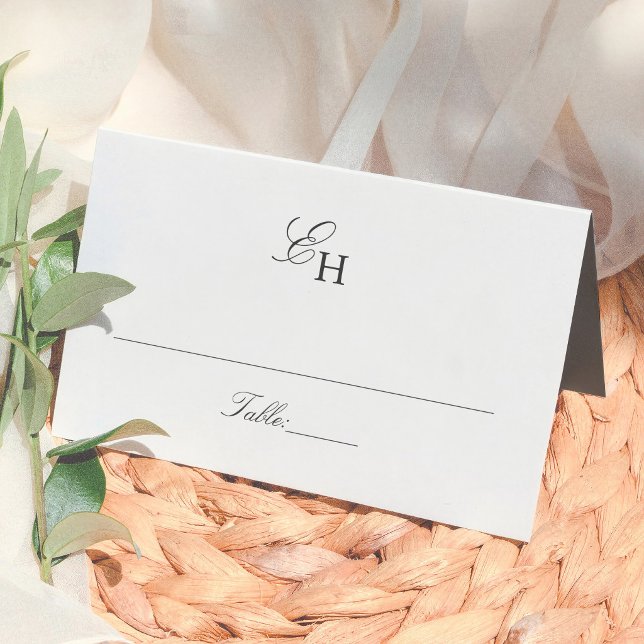 Einfache Boho-Minimalist-Monogramm-Hochzeit Platzkarte (Von Creator hochgeladen)
