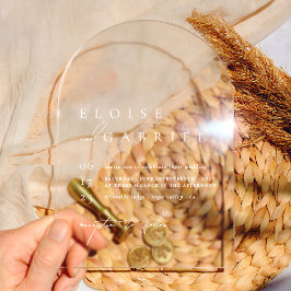 Einfache Boho Moderne Minimalistische Arch Wedding Acryleinladungen