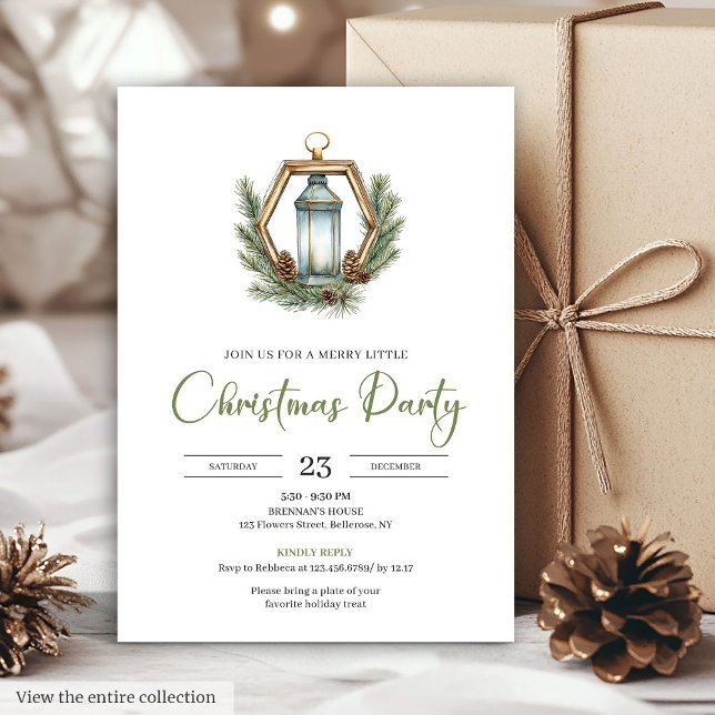 Einfache Boho-Neutrale Farben Rustikale Weihnachts Einladung (Simple Boho Neutral Colors Rustic Christmas Dinner Card)
